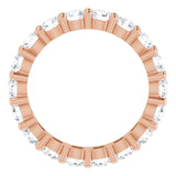 10K Gold Round Lab-Grown Diamond Shared-Prong Eternity Band – 3.4 mm Stones - Rose Gold - view 2