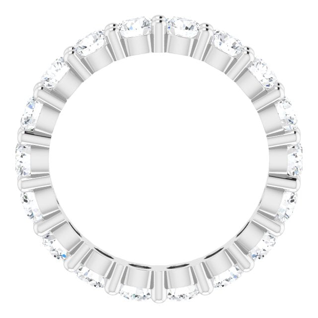 10K Gold Round Natural Diamond Shared-Prong Eternity Band – 3.4 mm Stones - White Gold - view 2