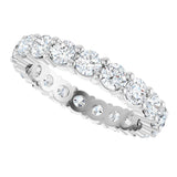10K Gold Round Natural Diamond Shared-Prong Eternity Band – 3.2 mm Stones - White Gold - view 5