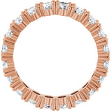 10K Gold Oval Lab-Grown Diamond Shared-Prong Eternity Band – 5x3 mm Stones - Rose Gold - view 2
