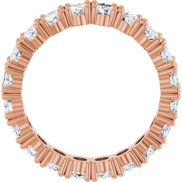 10K Gold Oval Lab-Grown Diamond Shared-Prong Eternity Band – 5x3 mm Stones - Rose Gold - view 2