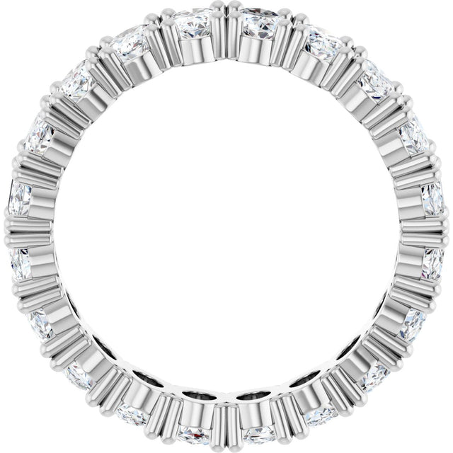 10K Gold Oval Lab-Grown Diamond Shared-Prong Eternity Band – 5x3 mm Stones - White Gold - view 2