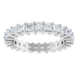 10K Gold Square Lab-Grown Diamond Shared-Prong Eternity Band – 2.5x2.5 mm Stones - White Gold - view 3