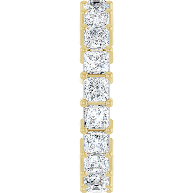 14K Gold Square Lab-Grown Diamond Shared-Prong Eternity Band – 3x3 mm Stones - Yellow Gold - view 4