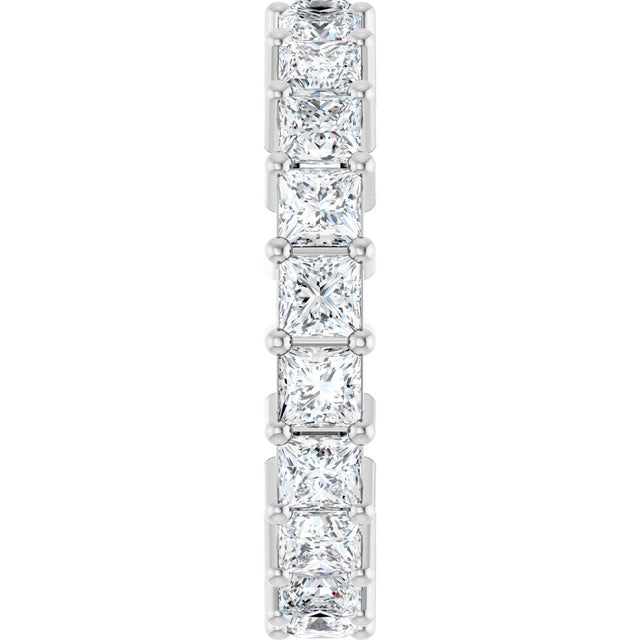 10K Gold Square Lab-Grown Diamond Shared-Prong Eternity Band – 3x3 mm Stones - White Gold - view 4