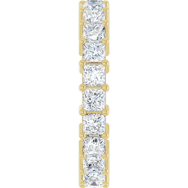 14K Gold Square Lab-Grown Diamond Shared-Prong Eternity Band – 2.75x2.75 mm Stones - Yellow Gold - view 4