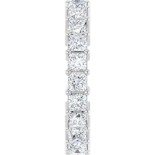10K Gold Square Lab-Grown Diamond Shared-Prong Eternity Band – 2.75x2.75 mm Stones - White Gold - view 4
