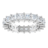 10K Gold Square Natural Diamond Shared-Prong Eternity Band – 3.25x3.25 mm Stones - White Gold - view 3