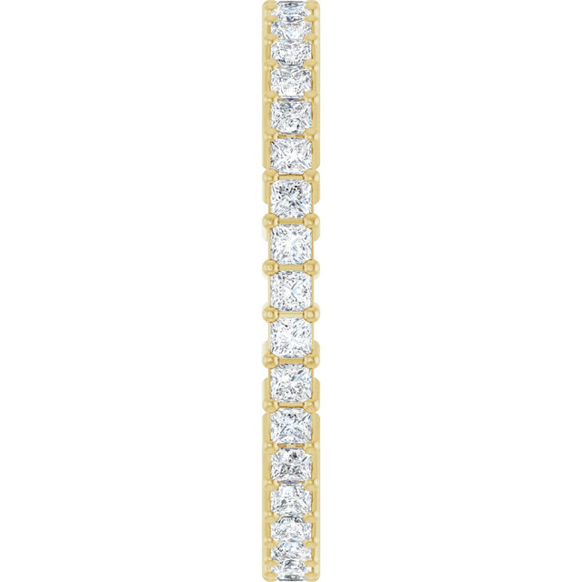 14K Gold Square Lab-Grown Diamond Shared-Prong Eternity Band – 1.5x1.5 mm Stones - Yellow Gold - view 4