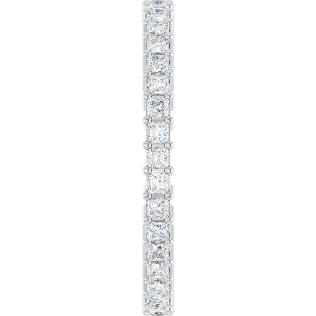 10K Gold Square Natural Diamond Shared-Prong Eternity Band – 1.5x1.5 mm Stones - White Gold - view 4
