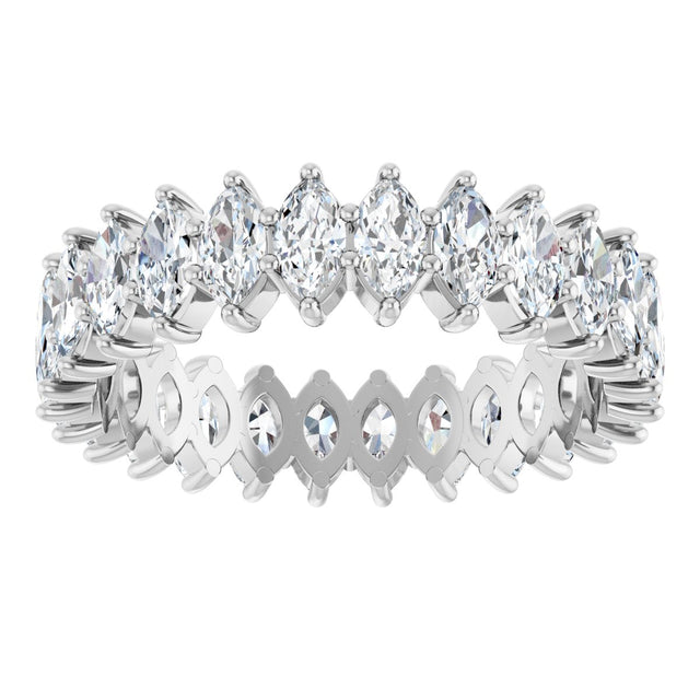 Platinum Marquise Lab-Grown Diamond Shared-Prong Eternity Band – 4.25x2.25 mm Stones - view 3