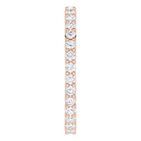 10K Gold Round Natural Diamond Shared-Prong Eternity Band – 1.7 mm Stones - Rose Gold - view 4
