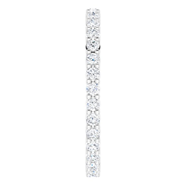 10K Gold Round Natural Diamond Shared-Prong Eternity Band – 1.7 mm Stones - White Gold - view 4