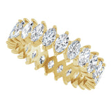 14K Gold Marquise Lab-Grown Diamond Shared-Prong Eternity Band – 4.5x2.5 mm Stones - Yellow Gold - view 5