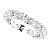 10K Gold Round Lab-Grown Diamond Shared-Prong Eternity Band – 3.5 mm Stones - White Gold - view 5