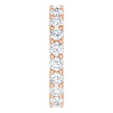 10K Gold Round Lab-Grown Diamond Shared-Prong Eternity Band – 3 mm Stones - Rose Gold - view 4