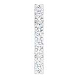 10K Gold Round Lab-Grown Diamond Shared-Prong Eternity Band – 3 mm Stones - White Gold - view 4