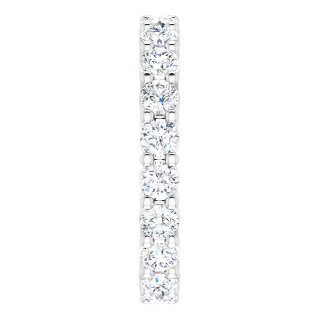 10K Gold Round Lab-Grown Diamond Shared-Prong Eternity Band – 3 mm Stones - White Gold - view 4