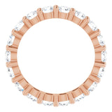 10K Gold Round Lab-Grown Diamond Shared-Prong Eternity Band – 3.4 mm Stones - Rose Gold - view 2