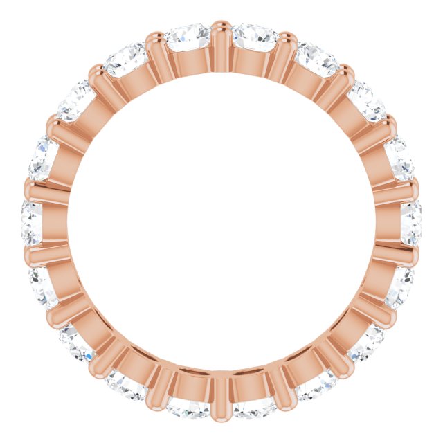 10K Gold Round Lab-Grown Diamond Shared-Prong Eternity Band – 3.4 mm Stones - Rose Gold - view 2
