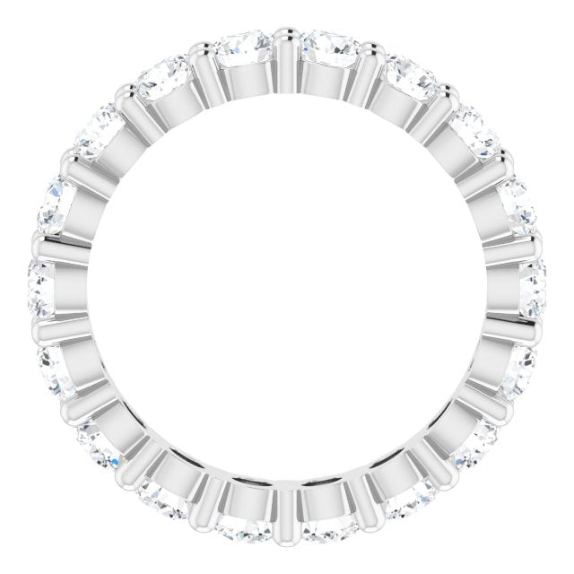 10K Gold Round Lab-Grown Diamond Shared-Prong Eternity Band – 3.4 mm Stones - White Gold - view 2