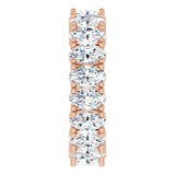 10K Gold Oval Lab-Grown Diamond Shared-Prong Eternity Band – 5x3 mm Stones - Rose Gold - view 4