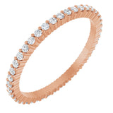 14K Gold Round Lab-Grown Diamond Shared-Prong Eternity Band – 1.3 mm Stones - Rose Gold