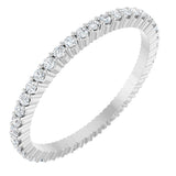 14K Gold Round Lab-Grown Diamond Shared-Prong Eternity Band – 1.3 mm Stones - White Gold