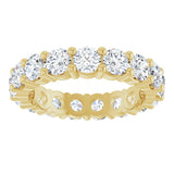14K Gold Round Lab-Grown Diamond Shared-Prong Eternity Band – 3.8 mm Stones - Yellow Gold - view 3