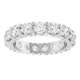 10K Gold Round Natural Diamond Shared-Prong Eternity Band – 3.8 mm Stones - White Gold - view 3