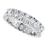 Platinum Oval Lab-Grown Diamond Shared-Prong Eternity Band – 5x3 mm Stones - view 5
