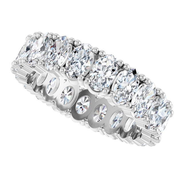Platinum Oval Natural Diamond Shared-Prong Eternity Band – 5x3 mm Stones - view 5