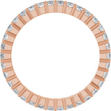 10K Gold Square Natural Diamond Shared-Prong Eternity Band – 1.75x1.75 mm Stones - Rose Gold - view 2