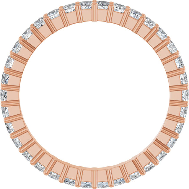 10K Gold Square Natural Diamond Shared-Prong Eternity Band – 1.75x1.75 mm Stones - Rose Gold - view 2
