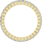 14K Gold Square Lab-Grown Diamond Shared-Prong Eternity Band – 1.75x1.75 mm Stones - Yellow Gold - view 2