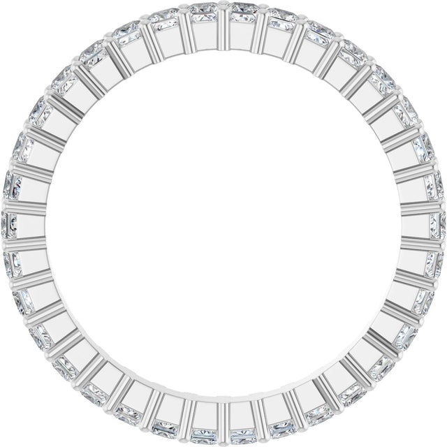 10K Gold Square Natural Diamond Shared-Prong Eternity Band – 1.75x1.75 mm Stones - White Gold - view 2