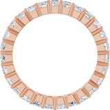 10K Gold Square Natural Diamond Shared-Prong Eternity Band – 2.25x2.25 mm Stones - Rose Gold - view 2
