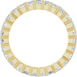 14K Gold Square Natural Diamond Shared-Prong Eternity Band – 2.25x2.25 mm Stones - Yellow Gold - view 2