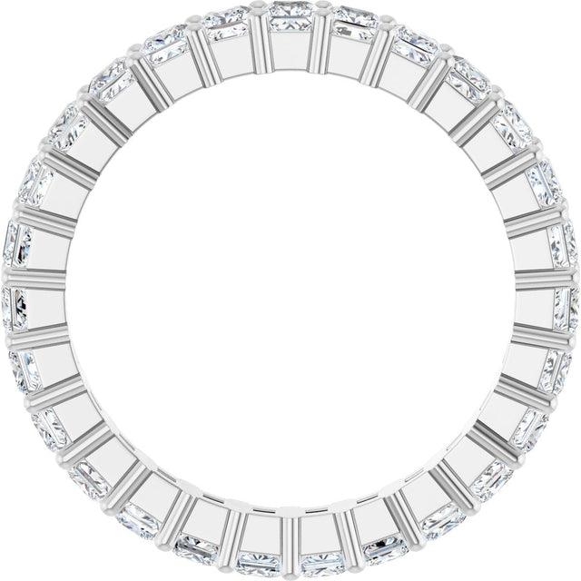 10K Gold Square Natural Diamond Shared-Prong Eternity Band – 2.25x2.25 mm Stones - White Gold - view 2