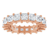 10K Gold Square Lab-Grown Diamond Shared-Prong Eternity Band – 3.5x3.5 mm Stones - Rose Gold - view 3