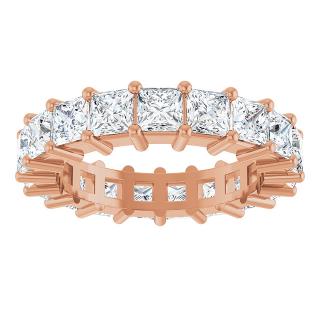10K Gold Square Lab-Grown Diamond Shared-Prong Eternity Band – 3.5x3.5 mm Stones - Rose Gold - view 3