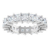 10K Gold Square Lab-Grown Diamond Shared-Prong Eternity Band – 3.5x3.5 mm Stones - White Gold - view 3