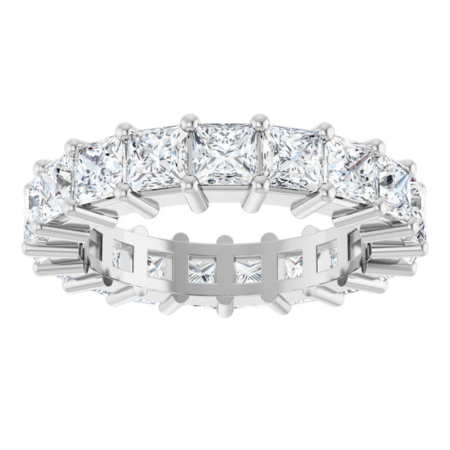 10K Gold Square Lab-Grown Diamond Shared-Prong Eternity Band – 3.5x3.5 mm Stones - White Gold - view 3