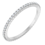 10K Gold Round Natural Diamond Shared-Prong Eternity Band – 1 mm Stones - White Gold