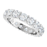 10K Gold Round Natural Diamond Shared-Prong Eternity Band – 3.75 mm Stones - White Gold - view 5