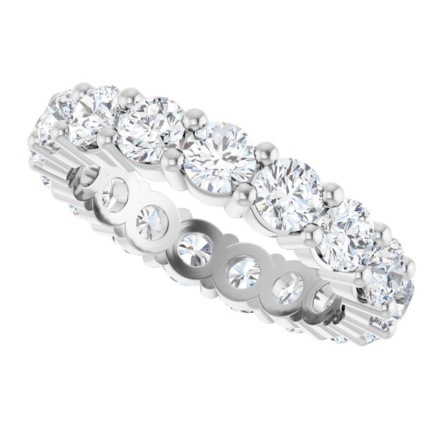10K Gold Round Lab-Grown Diamond Shared-Prong Eternity Band – 3.75 mm Stones - White Gold - view 5