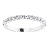 10K Gold Round Natural Diamond Shared-Prong Eternity Band – 1.7 mm Stones - White Gold - view 3