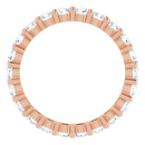 10K Gold Round Lab-Grown Diamond Shared-Prong Eternity Band – 2.75 mm Stones - Rose Gold - view 2