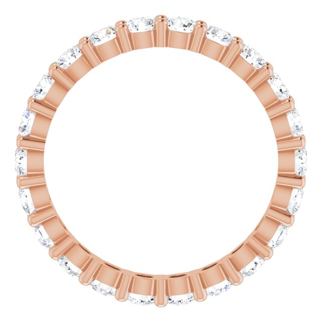 10K Gold Round Lab-Grown Diamond Shared-Prong Eternity Band – 2.75 mm Stones - Rose Gold - view 2