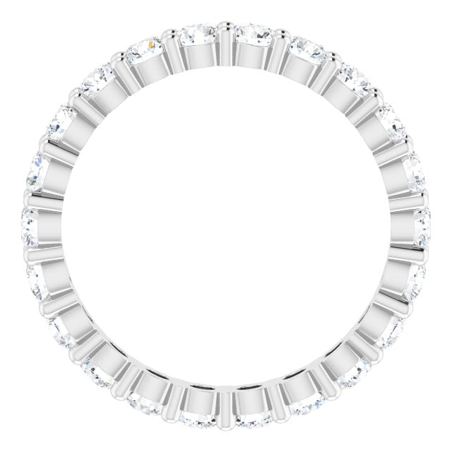 10K Gold Round Lab-Grown Diamond Shared-Prong Eternity Band – 2.75 mm Stones - White Gold - view 2